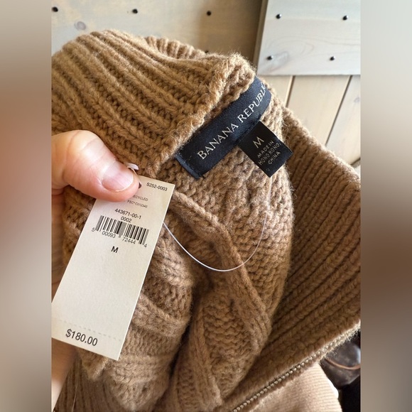 NWT Banana Republic Cavo Half Zip Wool Sweater - Picture 3 of 9